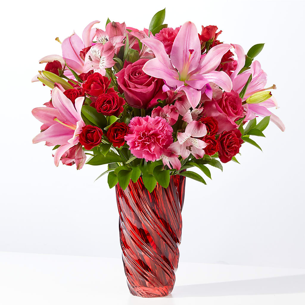 In Love Bouquet with Luxe Swirl Vase – Bittys Garden, Canon City CO