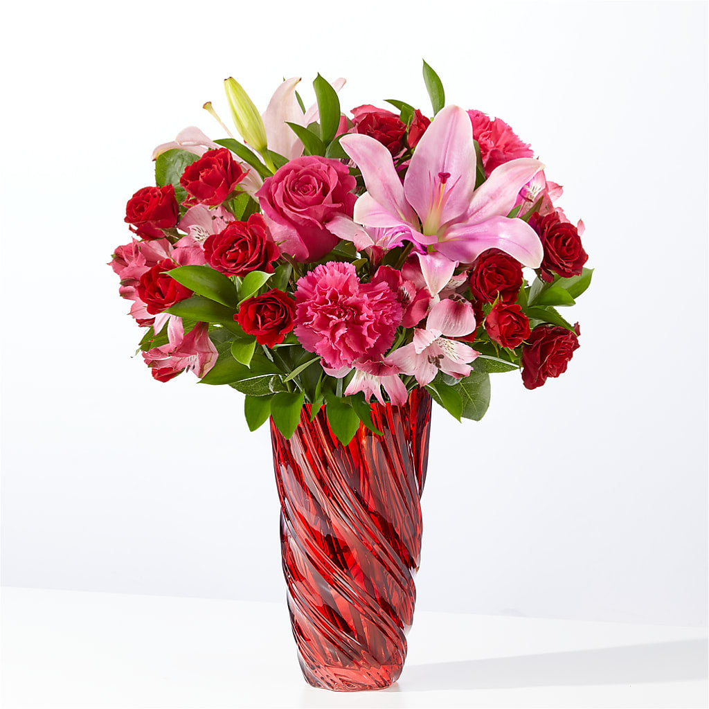 In Love Bouquet with Luxe Swirl Vase – Bittys Garden, Canon City CO