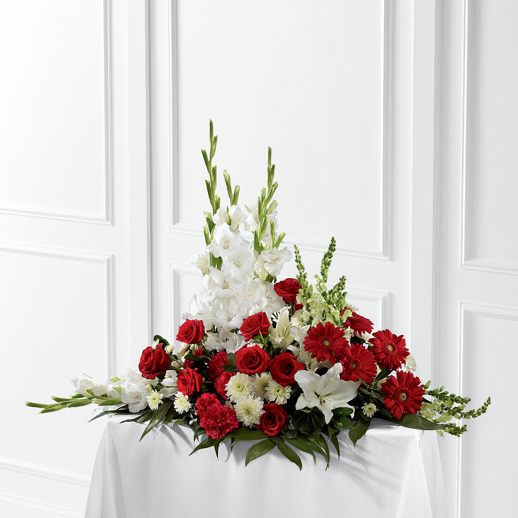 Crimson & White Arrangement – Bittys Garden, Canon City CO