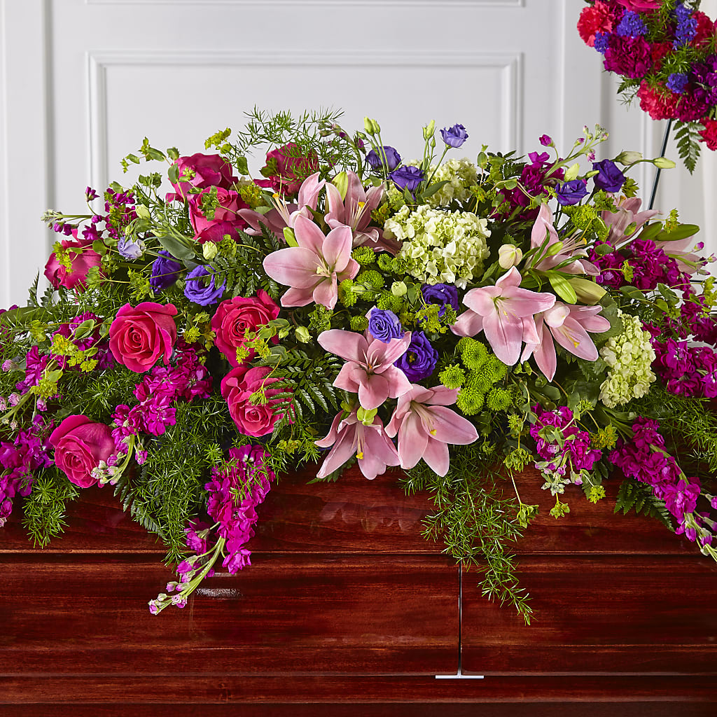 Radiant Tribute Casket Spray – Bittys Garden, Canon City CO