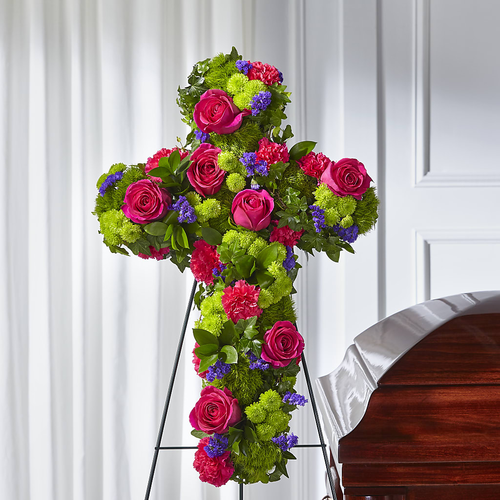Tribute Rose Floral Cross – Bittys Garden, Canon City CO