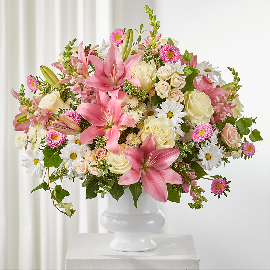 Empathetic Blooms Urn Arrangement – Bittys Garden, Canon City CO