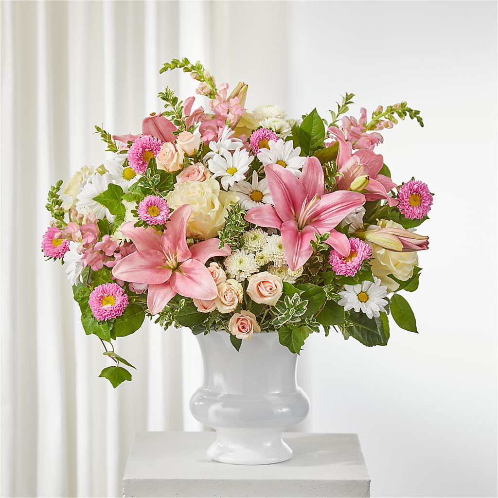 Empathetic Blooms Urn Arrangement – Bittys Garden, Canon City CO