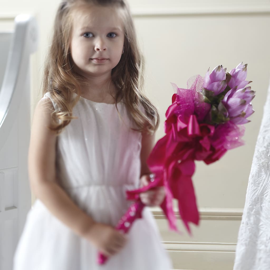 Sparkle Pink Flower Girl Bouquet – Bittys Garden, Canon City CO