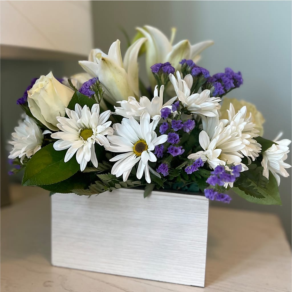Beyond Blue Box Bouquet –  Bittys Garden, Canon City CO