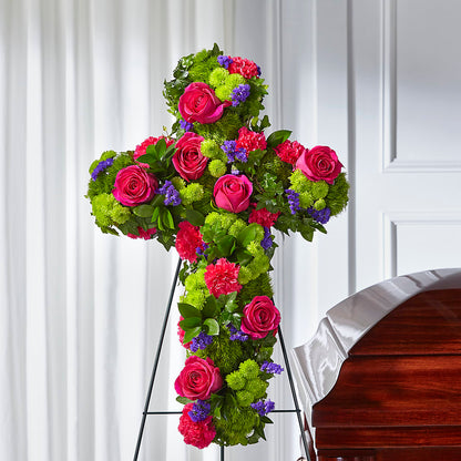Tribute Rose Floral Cross –  Bittys Garden, Canon City CO