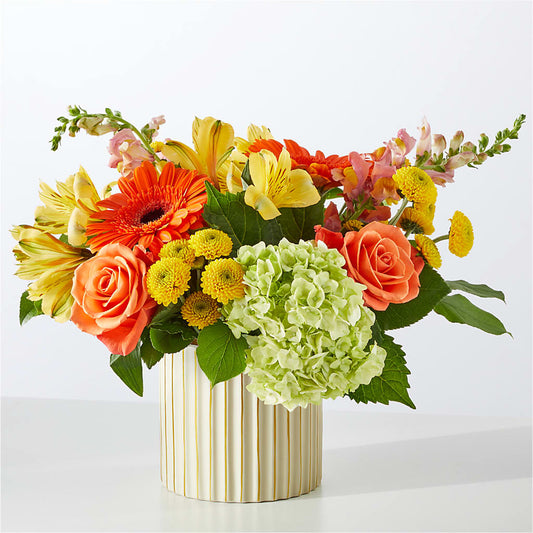 Autumn Sunshine Bouquet with Ivory Vase –  Bittys Garden, Canon City CO