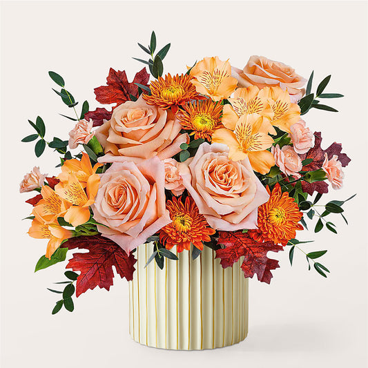Spiced Latte Bouquet with Ivory Vase –  Bittys Garden, Canon City CO