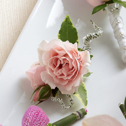 Pink Spray Rose Boutonniere –  Bittys Garden, Canon City CO