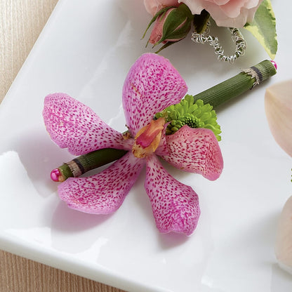 Pink Mokara Boutonniere –  Bittys Garden, Canon City CO