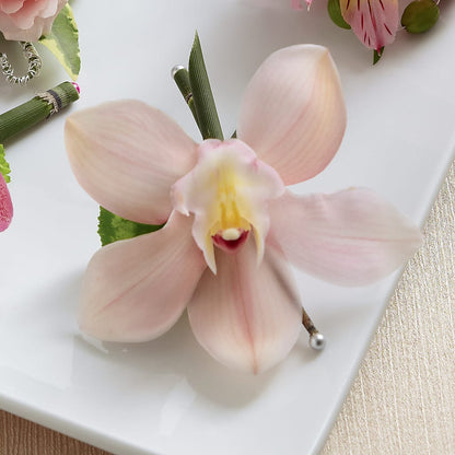 Pink Cymbidium Boutonniere –  Bittys Garden, Canon City CO