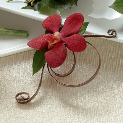 Red Mokara Boutonniere –  Bittys Garden, Canon City CO