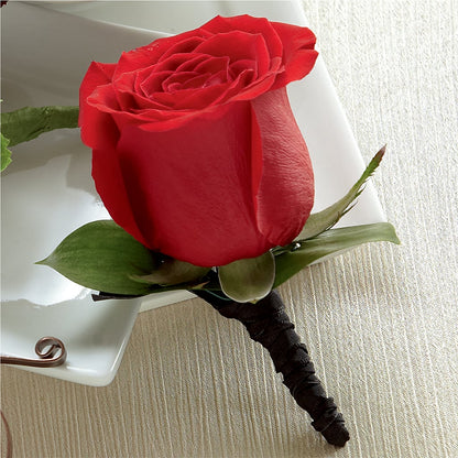 Red Rose Boutonniere –  Bittys Garden, Canon City CO