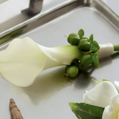 White Calla Boutonniere –  Bittys Garden, Canon City CO